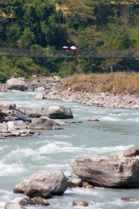 Bridge Crossing River Helambu Gosaikunda Langtang Valley Trek Trekking Hike Hiking Nepal