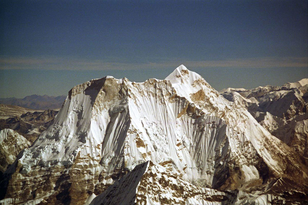 Menlungtse Mountain Flight Himalayas Nepal Tourist Airplane View