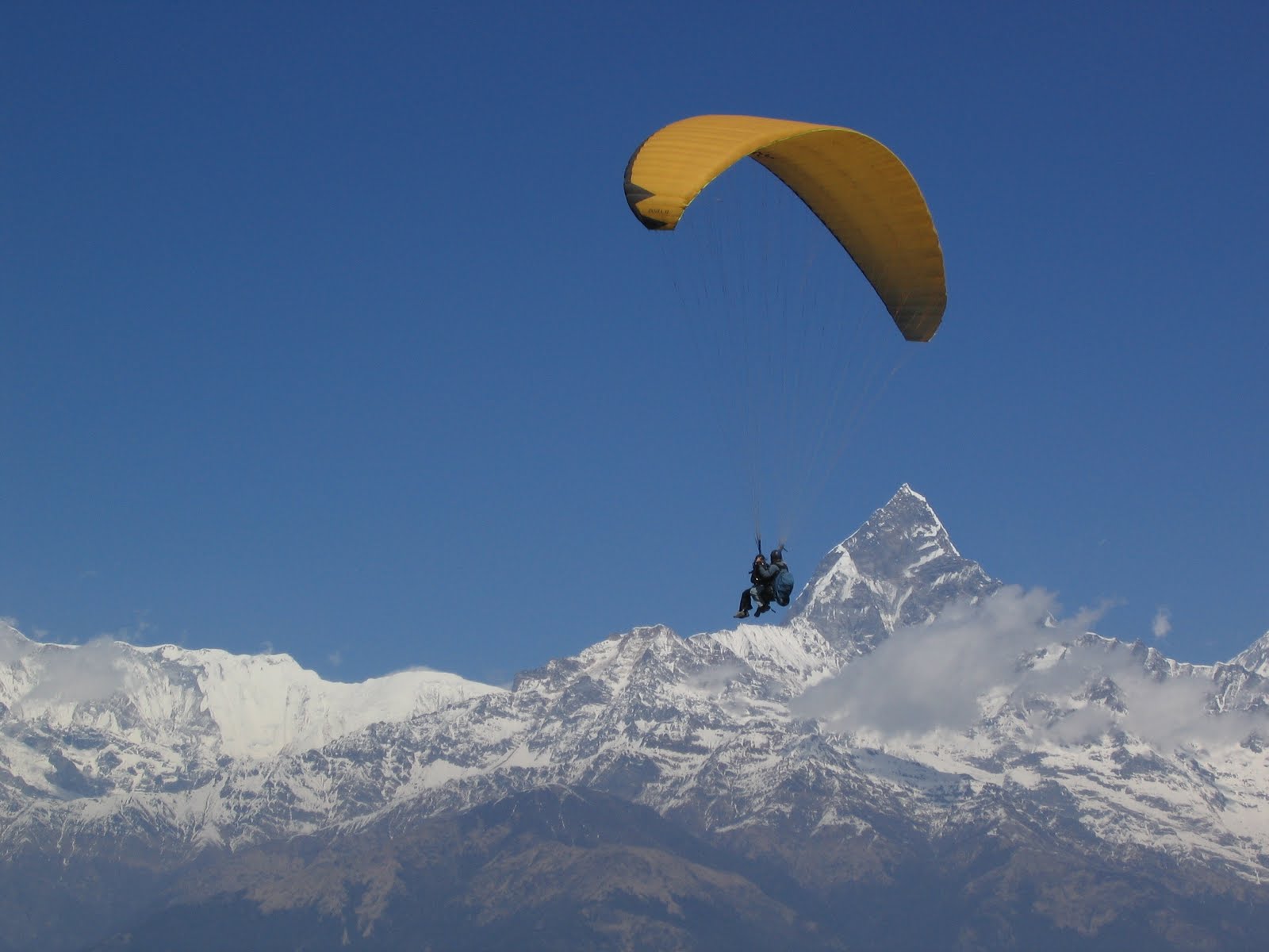 Paragliding Paraglide Machhapuchchhre Machapuchare Machapuchre Macchapuchare Fish-Tail Fish Tail Mountain Pokhara Nepal Thermals Himalayas Adventure Sports