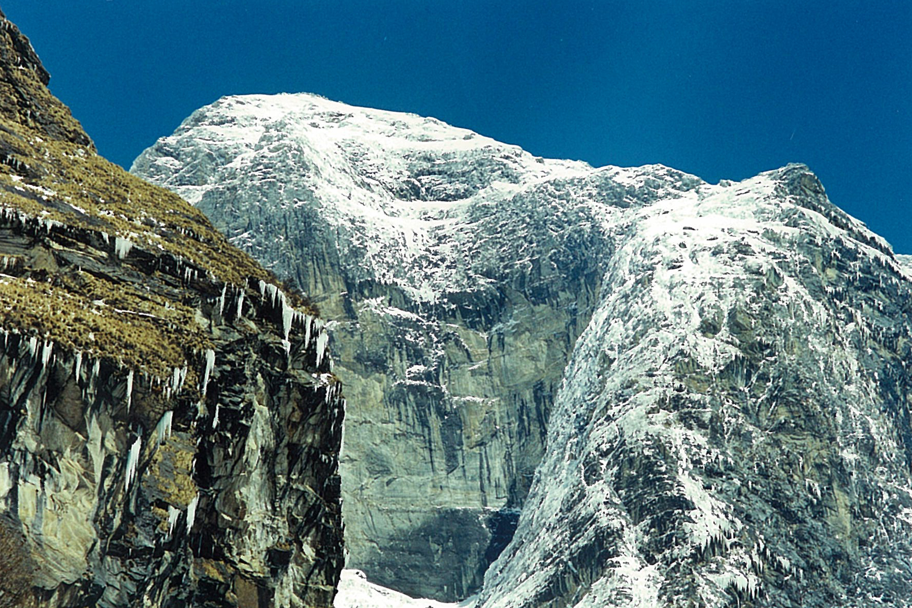 Icy Cliffs Annapurna Base Camp Trek ABC Sanctuary Trekking Hike Hiking Nepal